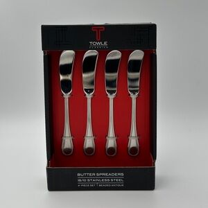 Towle Antique Bead 18/10 Stainless Steel Spreaders Set of Four